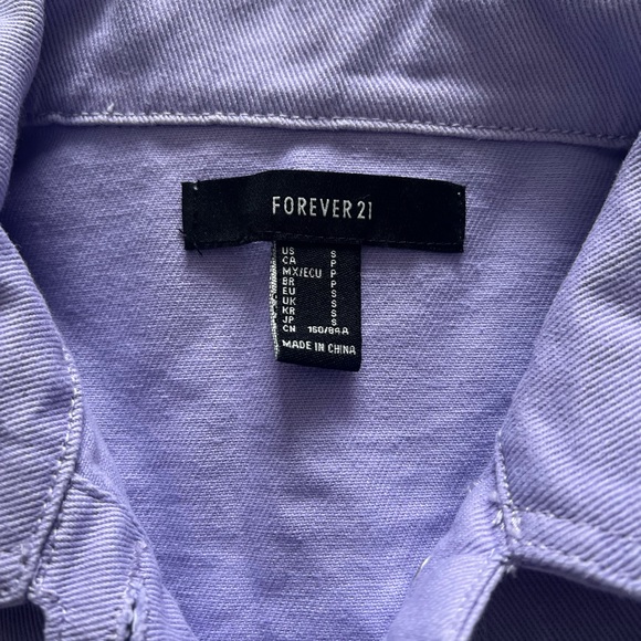 Forever 21 Cropped Pastel Purple Jean Jacket - Picture 5 of 5